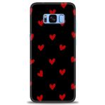 MRCİLETİSİM (mrc-26772) Tam Ekran Koruyucu Kılıf HD Baskılı Kılıf Kırmızı Kalpler Samsung Galaxy S8 Plus ile uyumlu