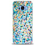 MRCİLETİSİM (mrc-26783) Tam Ekran Koruyucu Kılıf HD Baskılı Kılıf Renkli Benekler Samsung Galaxy S8 Plus ile uyumlu