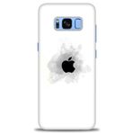 MRCİLETİSİM (mrc-26795) Tam Ekran Koruyucu Kılıf HD Baskılı Kılıf Siyah Elma Samsung Galaxy S8 Plus ile uyumlu