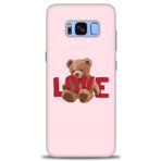 MRCİLETİSİM (mrc-26808) Tam Ekran Koruyucu Kılıf HD Baskılı Kılıf Love Bear Samsung Galaxy S8 Plus ile uyumlu