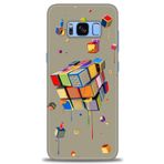 MRCİLETİSİM (mrc-26833) Tam Ekran Koruyucu Kılıf HD Baskılı Kılıf Zeka Küpü Samsung Galaxy S8 Plus ile uyumlu