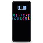 MRCİLETİSİM (mrc-26838) Tam Ekran Koruyucu Kılıf HD Baskılı Kılıf Believe Samsung Galaxy S8 Plus ile uyumlu