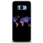 MRCİLETİSİM (mrc-26856) Tam Ekran Koruyucu Kılıf HD Baskılı Kılıf Dünya Haritası Samsung Galaxy S8 Plus ile uyumlu