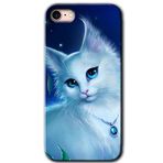 MRCİLETİSİM mrc107448 Cat Glance Kılıf Baskılı Kapak Tam Ekran Koruyucu iPhone SE 2022 ile uyumlu