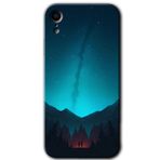MRCİLETİSİM mrc108434 Night Fores Mount Kılıf Baskılı Kapak Tam Ekran Koruyucu iPhone XR ile uyumlu