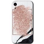 MRCİLETİSİM mrc108635 Simli Mermer Kılıf Baskılı Kapak Tam Ekran Koruyucu iPhone XR ile uyumlu