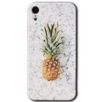 MRCİLETİSİM mrc108871 Ananas Kılıf Baskılı Kapak Tam Ekran Koruyucu iPhone XR ile uyumlu