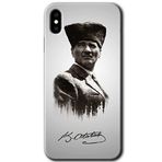 MRCİLETİSİM mrc109904 Mustafa Kemal Atatürk Kılıf Baskılı Kapak Tam Ekran Koruyucu iPhone Xs ile uyumlu
