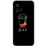 MRCİLETİSİM (mrc112016) Coffee Battery Kılıf HD Desen Baskılı Arka Kapak Vivo Y21s ile uyumlu
