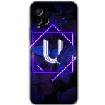MRCİLETİSİM (mrc112317) Dark Neon Yaprak U Harfi Kılıf HD Desen Baskılı Arka Kapak Vivo Y21s ile uyumlu