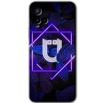 MRCİLETİSİM (mrc112318) Dark Neon Yaprak Ü Harfi Kılıf HD Desen Baskılı Arka Kapak Vivo Y21s ile uyumlu