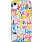 MRCİLETİSİM (mrc11437) Tam Ekran Koruyucu Kılıf HD Baskılı Kılıf Love Love iPhone XR ile uyumlu
