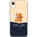 MRCİLETİSİM (mrc11466) Tam Ekran Koruyucu Kılıf HD Baskılı Kılıf Take Risk iPhone XR ile uyumlu