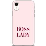 MRCİLETİSİM (mrc11478) Tam Ekran Koruyucu Kılıf HD Baskılı Kılıf Boss Lady iPhone XR ile uyumlu