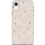 MRCİLETİSİM (mrc11491) Tam Ekran Koruyucu Kılıf HD Baskılı Kılıf Kahve Kalpler iPhone XR ile uyumlu