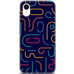 MRCİLETİSİM (mrc11497) Tam Ekran Koruyucu Kılıf HD Baskılı Kılıf Renkli Çubuklar iPhone XR ile uyumlu