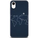 MRCİLETİSİM (mrc11500) Tam Ekran Koruyucu Kılıf HD Baskılı Kılıf Uçak ve Dünya iPhone XR ile uyumlu