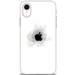 MRCİLETİSİM (mrc11526) Tam Ekran Koruyucu Kılıf HD Baskılı Kılıf Siyah Elma iPhone XR ile uyumlu