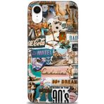 MRCİLETİSİM (mrc11528) Tam Ekran Koruyucu Kılıf HD Baskılı Kılıf Pink Motel iPhone XR ile uyumlu