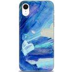 MRCİLETİSİM (mrc11529) Tam Ekran Koruyucu Kılıf HD Baskılı Kılıf Mavi Beyaz iPhone XR ile uyumlu