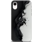 MRCİLETİSİM (mrc11549) Tam Ekran Koruyucu Kılıf HD Baskılı Kılıf Siyah ve Beyaz iPhone XR ile uyumlu