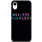 MRCİLETİSİM (mrc11568) Tam Ekran Koruyucu Kılıf HD Baskılı Kılıf Believe iPhone XR ile uyumlu