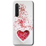 MRCİLETİSİM (mrc115740) Kalpli Şekerleme Kılıf HD Desen Baskılı Arka Kapak+Temperli Cam Xiaomi Mi Note 10 Lite ile uyumlu
