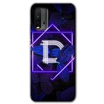 MRCİLETİSİM (mrc11635) Dark Neon Yaprak D Harfi Kılıf Baskılı Kapak Tam Kaplayan Mat Seramik Xiaomi Redmi 9T ile uyumlu