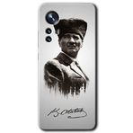 MRCİLETİSİM (mrc118953) Mustafa Kemal Atatürk Kılıf HD Desen Baskılı Arka Kapak+Temperli Cam Xiaomi Mi 12 ile uyumlu