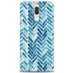 MRCİLETİSİM (mrc12104) Tam Ekran Koruyucu Kılıf HD Baskılı Kılıf Mavi Çizgiler Huawei Mate 10 Lite ile uyumlu