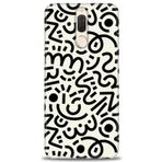 MRCİLETİSİM (mrc12106) Tam Ekran Koruyucu Kılıf HD Baskılı Kılıf Siyah Beyaz Huawei Mate 10 Lite ile uyumlu
