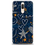 MRCİLETİSİM (mrc12117) Tam Ekran Koruyucu Kılıf HD Baskılı Kılıf Notalar ve Kalpler Huawei Mate 10 Lite ile uyumlu