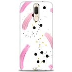 MRCİLETİSİM (mrc12129) Tam Ekran Koruyucu Kılıf HD Baskılı Kılıf Pembe ve Benekler Huawei Mate 10 Lite ile uyumlu