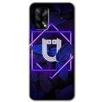 MRCİLETİSİM (mrc1218) Dark Neon Yaprak Ü Harfi Kılıf Baskılı Kapak Tam Kaplayan Mat Seramik Oppo A74 ile uyumlu