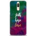 MRCİLETİSİM (mrc12208) Tam Ekran Koruyucu Kılıf HD Baskılı Kılıf Faith Hope Love Huawei Mate 10 Lite ile uyumlu
