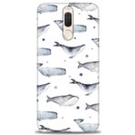 MRCİLETİSİM (mrc12232) Tam Ekran Koruyucu Kılıf HD Baskılı Kılıf Balinalar Huawei Mate 10 Lite ile uyumlu