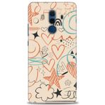 MRCİLETİSİM (mrc12264) Tam Ekran Koruyucu Kılıf HD Baskılı Kılıf Notalar Turuncu Huawei Mate 10 Pro ile uyumlu