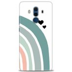MRCİLETİSİM (mrc12294) Tam Ekran Koruyucu Kılıf HD Baskılı Kılıf Gökkuşağı ve Kalpler Huawei Mate 10 Pro ile uyumlu