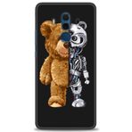 MRCİLETİSİM (mrc12299) Tam Ekran Koruyucu Kılıf HD Baskılı Kılıf Ayı ve İskeleti Huawei Mate 10 Pro ile uyumlu