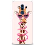 MRCİLETİSİM (mrc12304) Tam Ekran Koruyucu Kılıf HD Baskılı Kılıf Pipetli Zürafa Huawei Mate 10 Pro ile uyumlu