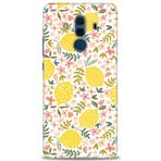 MRCİLETİSİM (mrc12360) Tam Ekran Koruyucu Kılıf HD Baskılı Kılıf Limon ve Çiçekler Huawei Mate 10 Pro ile uyumlu