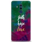 MRCİLETİSİM (mrc12376) Tam Ekran Koruyucu Kılıf HD Baskılı Kılıf Faith Hope Love Huawei Mate 10 Pro ile uyumlu