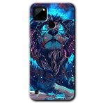 MRCİLETİSİM mrc123820 Neon Aslan Kılıf Baskılı Kapak Tam Ekran Koruyucu Realme C21 ile uyumlu