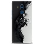 MRCİLETİSİM (mrc12389) Tam Ekran Koruyucu Kılıf HD Baskılı Kılıf Siyah ve Beyaz Huawei Mate 10 Pro ile uyumlu