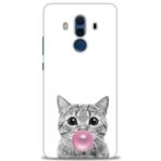 MRCİLETİSİM (mrc12393) Tam Ekran Koruyucu Kılıf HD Baskılı Kılıf Cat Huawei Mate 10 Pro ile uyumlu