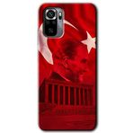MRCİLETİSİM mrc126913 Anıtkabir Atatürk Kılıf Baskılı Kapak Tam Ekran Koruyucu Xiaomi Redmi Note 10 ile uyumlu