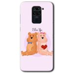 MRCİLETİSİM mrc128398 Sevgili Ayıcık Kılıf Baskılı Kapak Tam Ekran Koruyucu Xiaomi Redmi Note 9 ile uyumlu