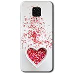 MRCİLETİSİM mrc129241 Kalpli Şekerleme Kılıf Baskılı Kapak Tam Ekran Koruyucu Xiaomi Redmi Note 9s ile uyumlu
