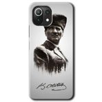 MRCİLETİSİM mrc132454 Mustafa Kemal Atatürk Kılıf Baskılı Kapak Tam Ekran Koruyucu Xiaomi Mi 11 Lite ile uyumlu