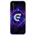 MRCİLETİSİM (mrc13290) Dark Neon Yaprak H Harfi Kılıf Baskılı Kapak Tam Kaplayan Mat Seramik Xiaomi Redmi Note 8 ile uyumlu